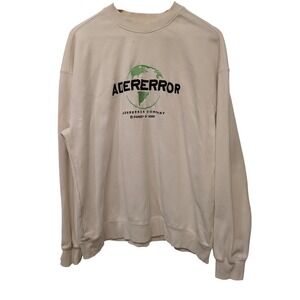 Ader Error Fall 2019 Earth Logo Embroidered Sweatshirt Ivory‎ A1 Men's Crewneck
